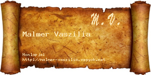 Malmer Vaszilia névjegykártya